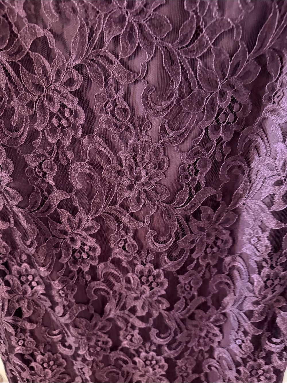 Ralph Lauren Scalloped Lace Sheath Dress Eggplant/Deep Plum Classic Elegant Sz 4 - Picture 5 of 8